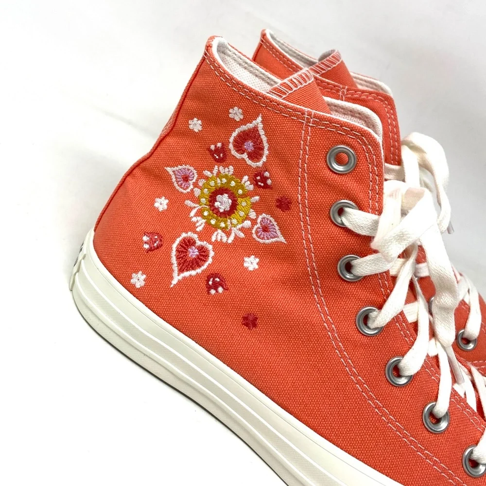 Converse Ctas High Top Shoes For Women Orange Sneakers Casual Canvas A02203F_3